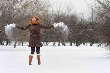 Young woman in winter