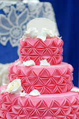 Delicious pink wedding cake