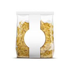 Vector Pasta Shells Packaging Template Isolated