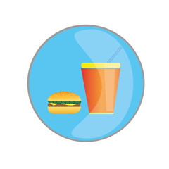 button burger and soda