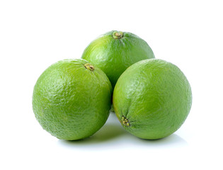 fresh lime on white background