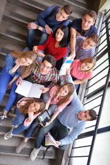 Fototapeta premium happy teens group in school