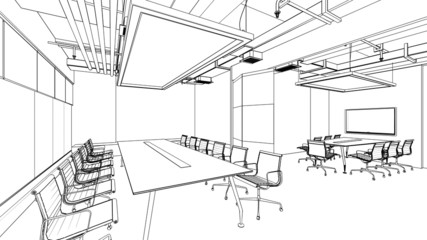 Fototapeta premium outline sketch of a interior