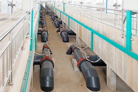 Modern urban wastewater treatment plant.