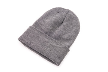Knitted hat isolated on white