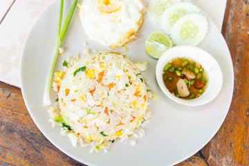 Fried rice with fried egg