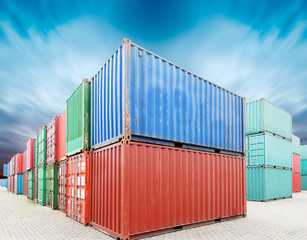 Stack of Cargo Containers at the docks