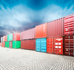 Stack of Cargo Containers at the docks