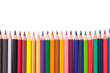 Colorful pencil isolated on white background