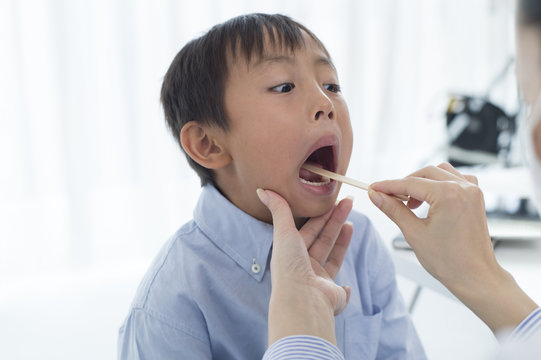 Children seek throat