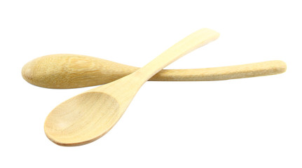 Wooden spoon isolated on white background