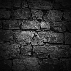 wall of rough stones. light effect