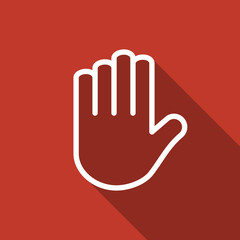 hand icon with long shadow