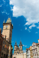 Fototapeta premium View of Prague on bright summer day