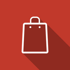 shopping bag icon with long shadow