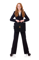 Woman businesswoman in business concept isolated on white