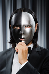 Funny concept with theatrical mask
