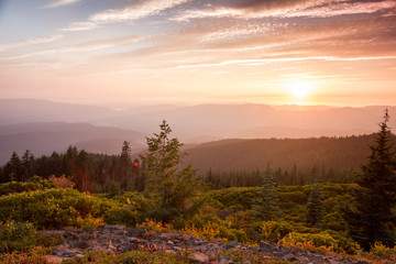 sunset from a mountain top