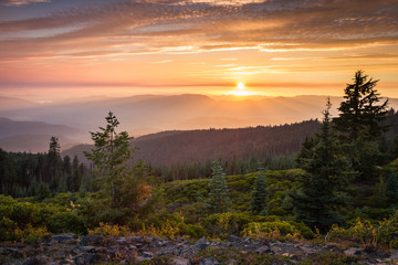 sunset from a mountain top