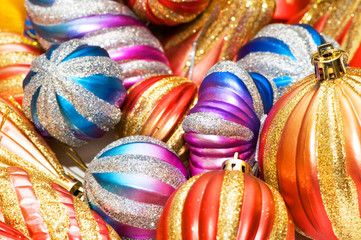 Christmas decorations in festive holiday concept