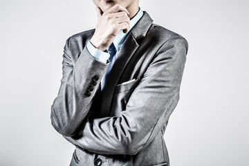Successful young business man of Asian, full length portrait iso