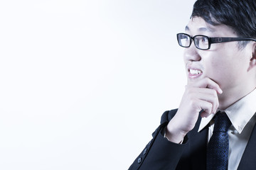 Successful young business man of Asian, full length portrait iso