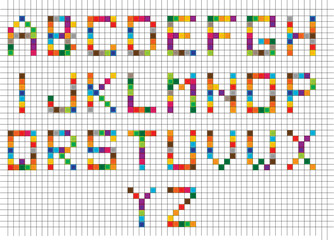 bright digital alphabet letters