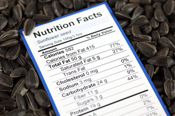 Nutrition facts of sunflower seed