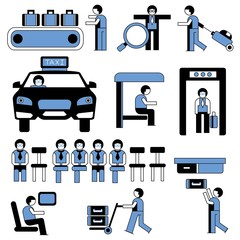 people in airport and public