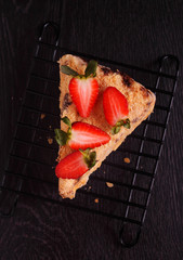 napoleon cake garnished with strawberries
