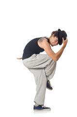 Man dancing isolated on the white