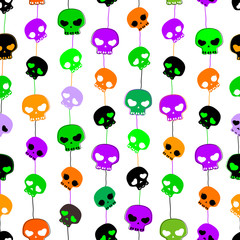 halloween skulls seamless pattern