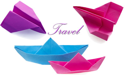 paper boat and paper airplane