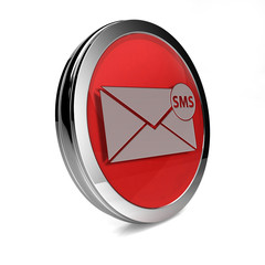 sms circular icon on white background