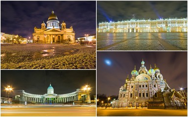 St. Petersburg. Russia (collage city at night)