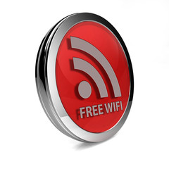 Free wifi circular icon on white background