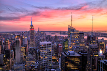 New York City Midtown with Empire State Building at Sunset