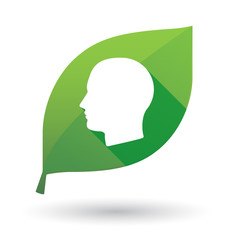 Green leaf icon with a human head