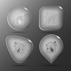 Home toilet. Glass buttons. Vector illustration.