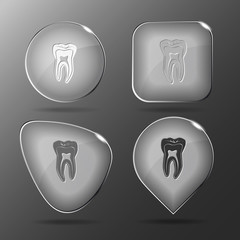 Tooth. Glass buttons. Vector illustration.