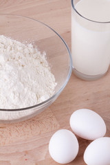 Baking ingredients in the kitchen