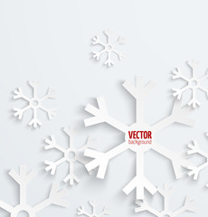 Abstract christmas snowflake paper 3D backbround