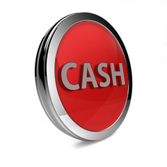 Cash circular icon on white background