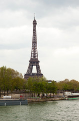View of Tour Eiffel from Seine river