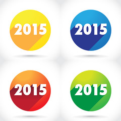 set of 2015 theme in flat design