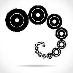 Cogs, gears in spiral - illustration