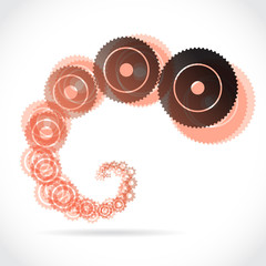 Cogs, gears in spiral - illustration