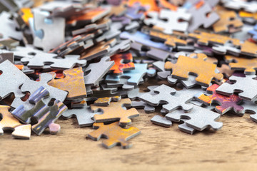 Heap of Jigsaw Puzzle Pieces