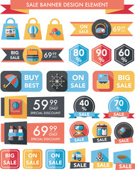 Travel sale banner design flat background set, eps10
