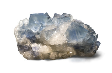 Fluorite and quartz, the Burg mine, Alban, France. 11cm across.